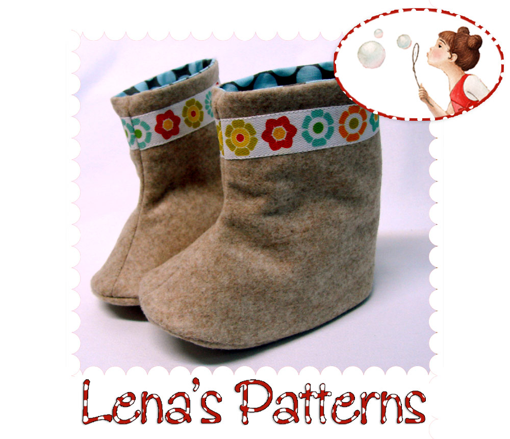 Sewing Pattern for Flower Power Baby Boots 