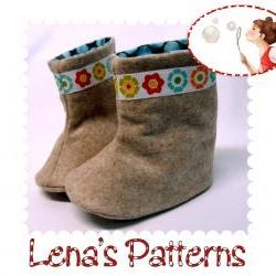 Sewing Pattern for Flower Power Baby Boots 
